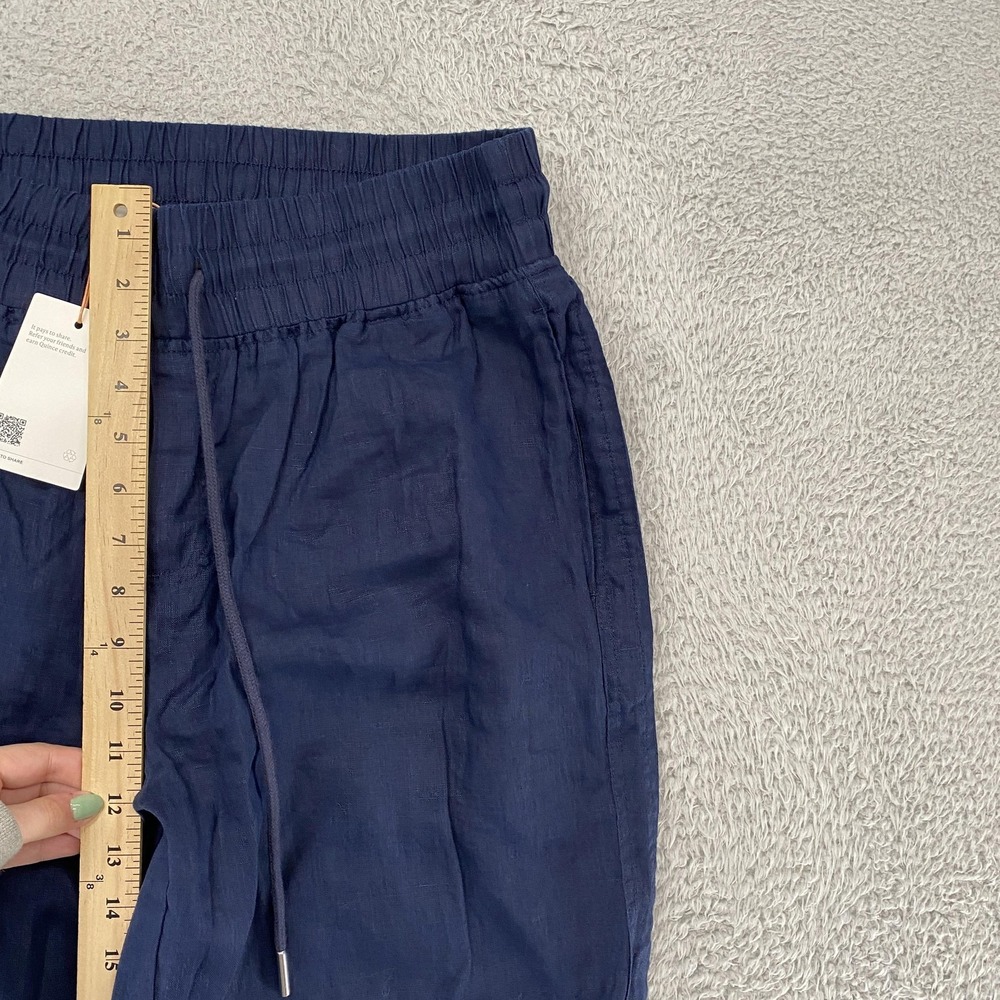 Quince Linen Wide Leg Pants Womens Large Blue Minimalist Neutral Travel Summer - Picture 9 of 15